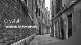  Presentation with venice - PPT theme with perspective-of-empty-street background and a dark gray colored foreground