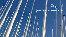  Presentation with sky blue - Colorful slide deck enhanced with perspective-of-many-empty-white backdrop and a ocean colored foreground