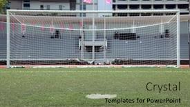  Presentation with penalty - Amazing slides having penalty spot of soccer field backdrop and a violet colored foreground