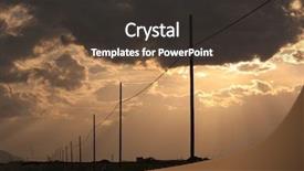 Presentation with electric pole - Amazing theme having perspective of wooden electricity poles backdrop and a dark gray colored foreground