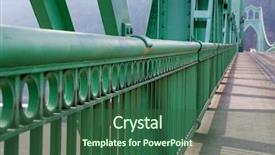  Presentation with railing - PPT layouts enhanced with perspective on st johns bridge background and a ocean colored foreground