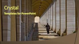  Presentation with shot - Audience pleasing PPT theme consisting of perspective shot of franciscan monk backdrop and a  colored foreground