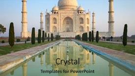  Presentation with taj mahal - PPT theme enhanced with perspective view on taj mahal background and a coral colored foreground