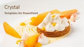  Presentation with tart tatin - Beautiful PPT theme featuring perssimon fruit - persimmon and meringue tart backdrop and a lemonade colored foreground