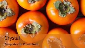  Presentation with harvest is ripe - Theme with perssimon fruit - tasty ripe persimmons as background background and a  colored foreground