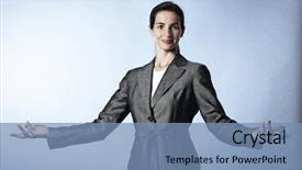  Presentation with confident - Slides having persuasion - confident young business woman background and a teal colored foreground