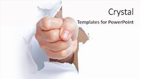  Presentation with paper clip notes - Amazing theme having persuasion - fist from paper backdrop and a white colored foreground