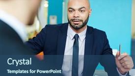  Presentation with bald - PPT layouts having persuasion - portrait of charismatic bald businessman background and a ocean colored foreground