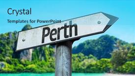  Presentation with thank you sign - Slide deck with perth sign with a beach background and a light blue colored foreground