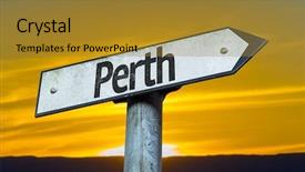  Presentation with thank you sign - Colorful slide deck enhanced with perth sign with a sunset backdrop and a gold colored foreground