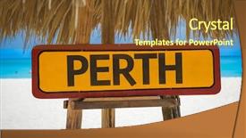 Presentation with thank you sign - Beautiful slide set featuring perth sign with beach background backdrop and a tawny brown colored foreground