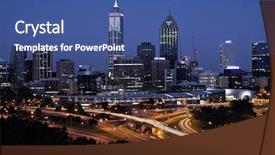  Presentation with kings - Presentation theme with perth skyline from kings park background and a ocean colored foreground