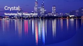  Presentation with night tapas - Presentation featuring perth skyline from swam river background and a ocean colored foreground