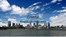  Presentation with skyline - Colorful presentation theme enhanced with perth skyline from swan river backdrop and a teal colored foreground