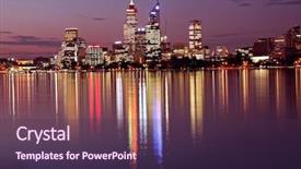  Presentation with skyline - PPT layouts consisting of perth skyline from swan river background and a tawny brown colored foreground