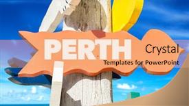  Presentation with welcome - Presentation theme having perth welcome sign with beach background and a coral colored foreground