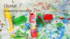  Presentation with bottle - Slide deck enhanced with perty - open a bottle of paint background and a lemonade colored foreground