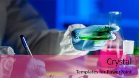  Presentation with making medicine - PPT layouts with perty - science chemistry medicine and people background and a coral colored foreground