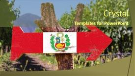  Presentation with winery - Presentation consisting of peru flag wooden sign background and a tawny brown colored foreground