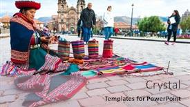  Presentation with handicraft - Slide deck consisting of peru-nov-9-2015-unidentified background and a coral colored foreground