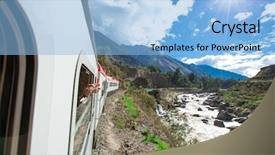  Presentation with rail - Amazing PPT theme having peru rail from cuzco backdrop and a light blue colored foreground