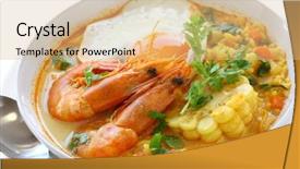  Presentation with shrimp - Colorful PPT layouts enhanced with peruviam - chupe de camarones peruvian shrimp backdrop and a coral colored foreground