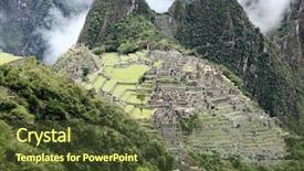  Presentation with lost - Slide deck with historic lost city of machu picchu - peru background and a tawny brown colored foreground