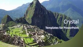  Presentation with lost - Slide deck featuring incan city of machu picchu background and a ocean colored foreground