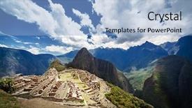  Presentation with old - PPT theme having peruvian history - macchu picchu old town background and a light blue colored foreground