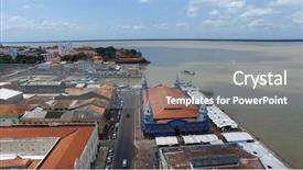  Presentation with brazil - Slide deck featuring pesos - aerial view of belem do background and a gray colored foreground