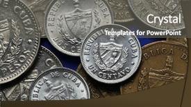  Presentation with pancasila indonesia coat of arms - PPT theme consisting of pesos - coins of cuba coat background and a  colored foreground