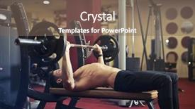  Presentation with exercise trainer - Beautiful PPT theme featuring pesos - personal trainer doing exercise backdrop and a  colored foreground