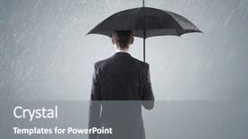  Presentation with businessman standing on maze - Presentation consisting of urban water management - businessman standing with an umbrella background and a gray colored foreground