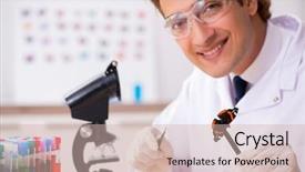  Presentation with new born follow up - Slide deck consisting of pest analysis - scientist entomologist studying new butterfly background and a  colored foreground