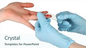  Presentation with pest - Presentation theme featuring pest analysis - test tubes with blood background and a sky blue colored foreground