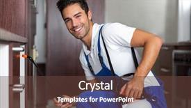  Presentation with pesticide - Beautiful theme featuring pest control - portrait of confident pesticide worker backdrop and a tawny brown colored foreground