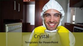  Presentation with happy anniversay work - Amazing theme having pest control - portrait of happy worker backdrop and a gold colored foreground