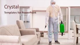  Presentation with pest control - Cool new PPT theme with bug spray - pest control contractor working backdrop and a  colored foreground