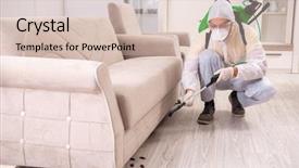  Presentation with poison control - Presentation design consisting of pest control contractor working background and a lemonade colored foreground