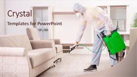  Presentation with poison control - Presentation featuring pest control contractor working background and a lemonade colored foreground