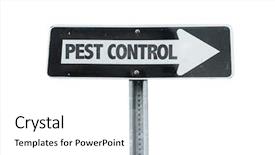  Presentation with pest - Presentation with pest control direction sign isolated background and a white colored foreground