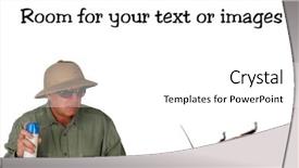  Presentation with old wite man and his music - Colorful presentation enhanced with pest control insect - man in a pith helmet backdrop and a white colored foreground