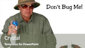  Presentation with spray - Audience pleasing presentation theme consisting of pest control insect - man in a pith helmet backdrop and a gray colored foreground
