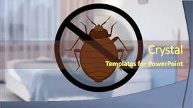  Presentation with clean - Audience pleasing presentation theme consisting of pest control insect - stop bug sign and clean backdrop and a tawny brown colored foreground