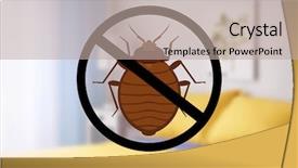  Presentation with clean - Beautiful presentation theme featuring pest control insect - stop bug sign and clean backdrop and a mint green colored foreground