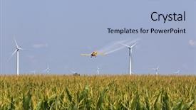  Presentation with pesticide - Slides enhanced with pesticide application - agricultural plane dusts crops background and a light blue colored foreground
