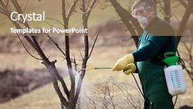  Presentation with fertilizer - Cool new presentation design with pesticide application - using chemicals in the garden backdrop and a coral colored foreground