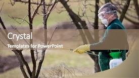  Presentation with pesticide - Presentation theme enhanced with pesticide application - using chemicals in the garden background and a coral colored foreground