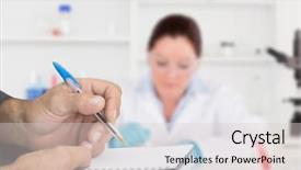  Presentation with notepad - Theme enhanced with pestle analysis - close up of man writing background and a lemonade colored foreground