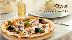  Presentation with restaurant menu pizza - Audience pleasing PPT theme consisting of course pied - pizza with mozzarella cheese fresh backdrop and a blonde colored foreground